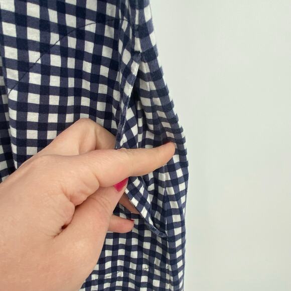 Draper James Lands End Navy Blue White Gingham Checkered Shift Dress Size Large - Picture 8 of 12
